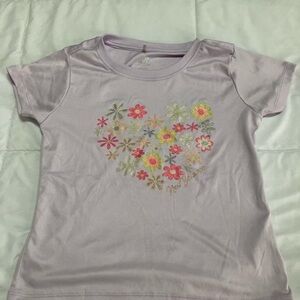 New Balance Light Purple Kids T-Shirt with Floral Heart